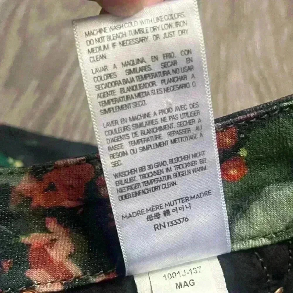 MOTHER Jeans The Looker Magical Forest Floral Print Skinny Black Denim Size 25 - Picture 7 of 9
